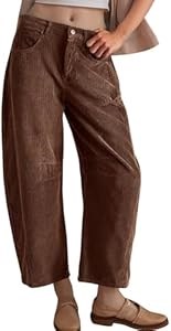 Женские широкие вельветовые брюки Flygo с эластичным поясом и средней посадкой, молочного цвета 10022914