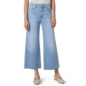 Джинсы Paige с высокой талией, эффектом потертости и обрезанными краями из мягкого стрейч-денима 10047719