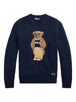 Лонгслив с медведем Polo Bear от Polo Ralph Lauren, 55% лен/45% хлопок, теплая модель 11014468