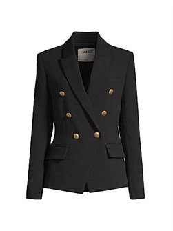 Классический двубортный жакет Kenzie от L',Agence с длинными рукавами и расклешенным воротником для работы и повседневной носки 11018241