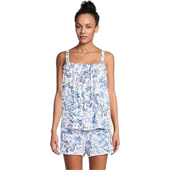 Стильный и удобный пижамный комплект из майки и шорт Tommy Bahama с рюшами и цветочным принтом 11226400