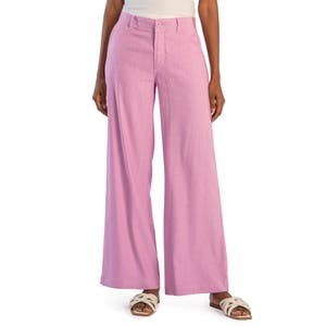 Широкие брюки KUT from the Kloth Meg с высокой талией из льняной смеси, 50% лен, 48% вискоза 10048155