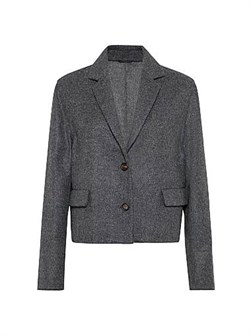 Короткий двуслойный шерстяной пиджак Brunello Cucinelli, ручная работа, 100% шерсть, Италия 11167882