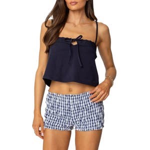 Edikted Молодёжный топ Odette на завязках спереди с квадратным вырезом и регулируемыми бретелями из мягкого хлопка 10047148