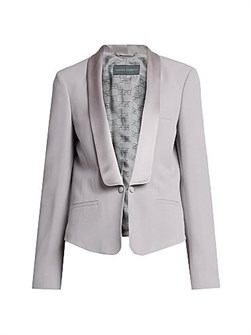 Укороченная куртка Alberta Ferretti с сатиновыми лацканами и длинными рукавами, итальянского производства 11168445