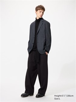 Куртка в твидовом стиле из мягкого джерси от Uniqlo, 59% полиэстер, 41% хлопок, отделка 100% полиэстер 11191611