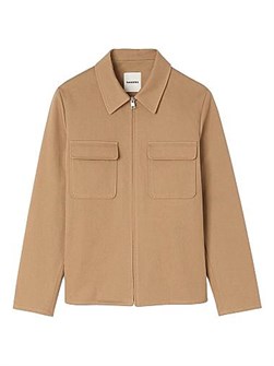 Куртка на молнии Sandro с разрезным воротником, длинными рукавами, нагрудными карманами и боковыми разрезами 11167877