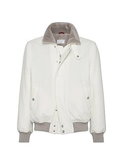 Brunello Cucinelli Легкая водоотталкивающая кашемировая авиаторская куртка с овчинной подкладкой, 100% кашемир, Франция 11167941