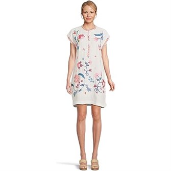 Johnny Was Летнее платье Mishti (на подкладке) – Elena из 100% хлопка с ярким цветочным рисунком и скрытыми карманами 11227004