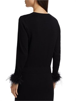 Лонгслив If Only Studio Tina из 100% шерсти с перьевыми манжетами 11225489