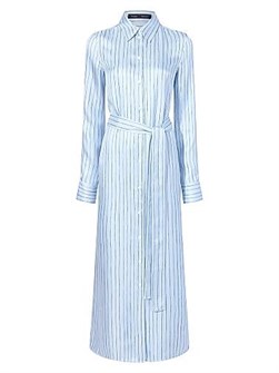 Шелковое платье-рубашка Proenza Schouler Hannah с воротником, длинными рукавами и поясом 11024050