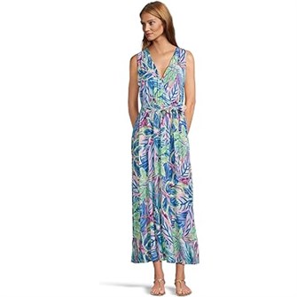 Макси-платье Tommy Bahama Frond Grove с цветочным принтом и регулируемым поясом без рукавов 11226635