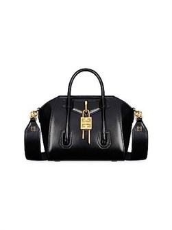 Givenchy Мини-сумка Antigona Toy Lock из зернистой телячьей кожи с магнитной застежкой и съемным ремнем 11169753