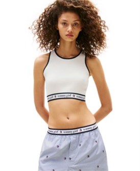Tommy Jeans Спортивный молодежный укороченный топ из трикотажа с резинкой от Tommy Girl 11236440