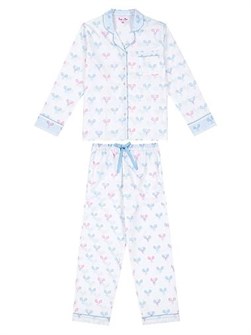 Пижамный комплект Sant And Abel из 100% хлопка с длинным лонгсливом и принтом теннисных бантиков, расслабленный фасон 11167527