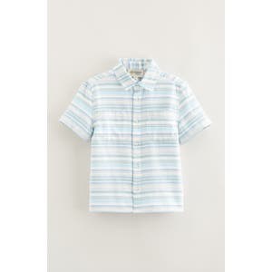 Детская полосатая хлопковая рубашка с коротким рукавом и пуговицами от Tucker + Tate 10048594