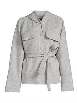 Пиджак с капюшоном и поясом из смеси шерсти Bussola, Weekend Max Mara 11020255