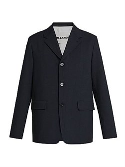 Однобортный жакет Jil Sander с отложным воротником, длинными рукавами и карманами, 100% полиэстер, Италия 11164859