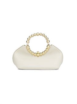 Cult Gaia Женская кожаная сумка Una с закругленными золотистыми бусинами и застежкой на кнопке 11020219