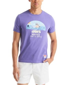 Футболка классического кроя JAWS x Nautica с графическим принтом и короткими рукавами, 60% хлопок 11233360