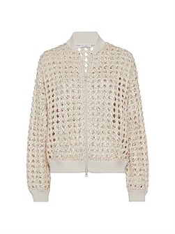 Джутово-хлопковая куртка-косуха с вышивкой Zellige от Brunello Cucinelli, Италия 11167724