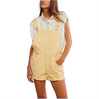 Шорты Ziggy от Free People, 100% хлопок, регулируемые бретели, 5 карманов, комфортная посадка 11228434