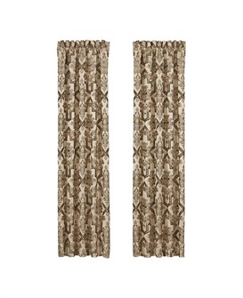 J Queen New York Пара утепленных штор Gold Coast 50 х 95 дюймов с традиционным дамаском из 100% полиэстера 11239794