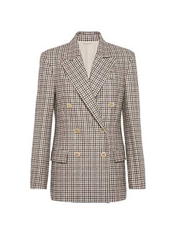 Пиджак в клетку из 100% чистой шерсти с отделкой монели от Brunello Cucinelli, Италия 11167857