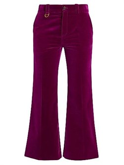 Кроп-штаны Chloe из хлопкового бархата с поясом и карманами - стильные и комфортные 11025786