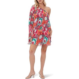 Платье Trina Turk Narbonne с асимметричным декольте и свободными длинными рукавами, 100% полиэстер 11226622