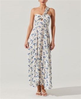 Платье Rasya от Astr с асимметричным вырезом и цветочным принтом из 100% вискозы 11173073