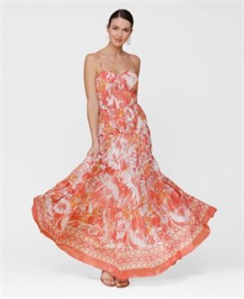 Легкое воздушное женское макси-платье Avec Les Filles из шифона с декольте без рукавов 11238644