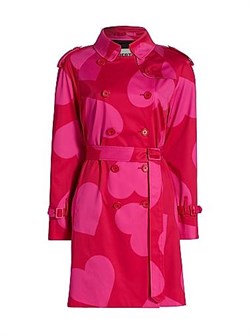 Плащ из хлопка с сердечным мотивом Libertine с регулируемым поясом и двубортной застежкой 11165695