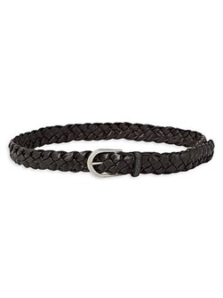 Brunello Cucinelli Плетеный ремень из наппа с монельным декором, высотой 3,5 см, 100% натуральная кожа, гипоаллергенный материал без никеля 11167840