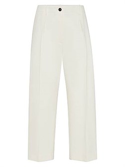 Brunello Cucinelli Чиносы с плиссировкой из хлопка и шерсти с эффектом помятости, молния, сделано в Италии 11167849