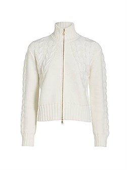 Max Mara Кардиган Mabel на молнии из шерсти и кашемира, 70% шерсть, 30% кашемир, длинные рукава 11027424