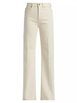 Джинсы с расклешенными штанинами и высокой талией от Jamie Haller, 98% хлопок, 5 карманов 10041821