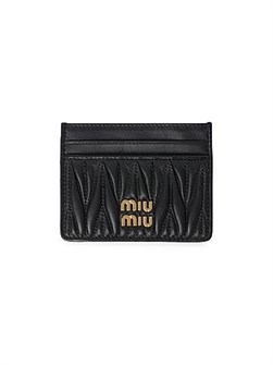 Miu Miu Кардхолдер из натуральной кожи с мателассированным узором, 6 слотами для карт и отделкой из муара 11015476