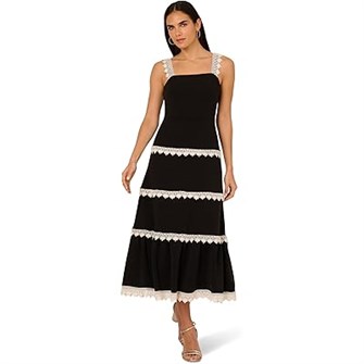 Кружевное платье Adrianna Papell: миди длина, эластичный трикотаж, без рукавов, застежка на молнии 11178319