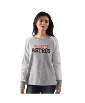 Женский лонгслив светло-серого цвета с принтом Houston Astros и рэглан-рукавами от G-III 11224947