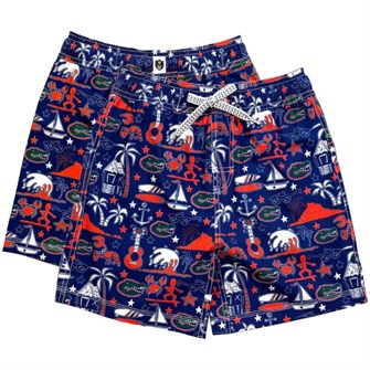 Купальные шорты для молодежи Wes &amp, Willy с графикой флоридских гейторов в стиле луау и эластичным поясом, цвет королевский синий 10049300