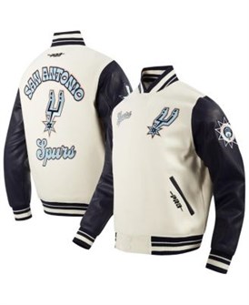 Мужская кремовая шерстяная куртка San Antonio Spurs 2024/25 City Edition на полной молнии от Pro Standard 11222744