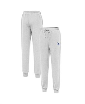 Antigua Мужские флисовые джоггеры Heather Gray Los Angeles Dodgers Idol с карманами из полиэстера 11222390