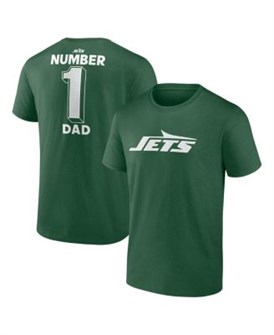 Мужская зелёная футболка New York Jets Dad из 100% хлопка с коротким рукавом, бренд Logo Athletic 11222802