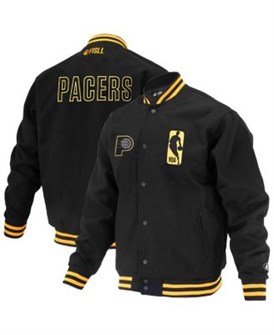 Fisll Молодёжная чёрная куртка Indiana Pacers из коллекции Logoman Shadow, с застёжкой на молнии, для холодной погоды 11223553