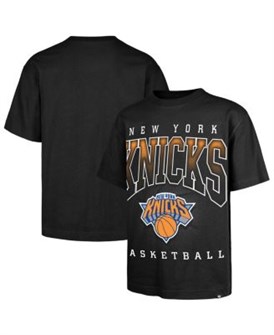 Чёрная футболка из плотного хлопка ',47 Brand New York Knicks Afterhours Foundation с короткими рукавами 11238587