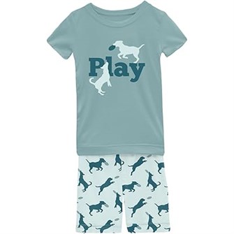 Kickee Pants Kids Детский комплект пижамы Kickee Pants с графическим принтом, короткими рукавами и шортами с эластичным поясом 11226667