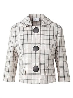 Короткая джинсовая куртка с пуговицами и клетчатым узором от Akris Punto, выполненная из 100% хлопка, из итальянской ткани 11018640