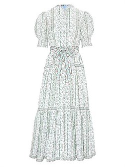 Hill House Home Платье Yara короткое с съемным поясом и эластичными пышными рукавами, 100% хлопок 11167938