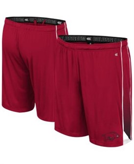 Лёгкие полиэстеровые молодёжные шорты с эластичным поясом и принтом от Colosseum, с символикой Arkansas Razorbacks 11222340